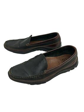 Allen Edmonds Boulder Leather Loafers Mens 10.5 D Black & Brown Slip-On